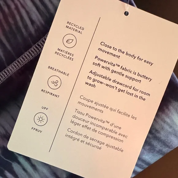 Athleta Kids Tie-Dye Leggings in Blue and Purple - Picture 5 of 5